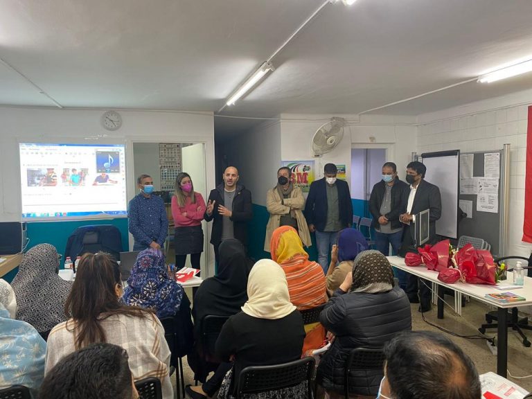 Professional driving instructor teaching student